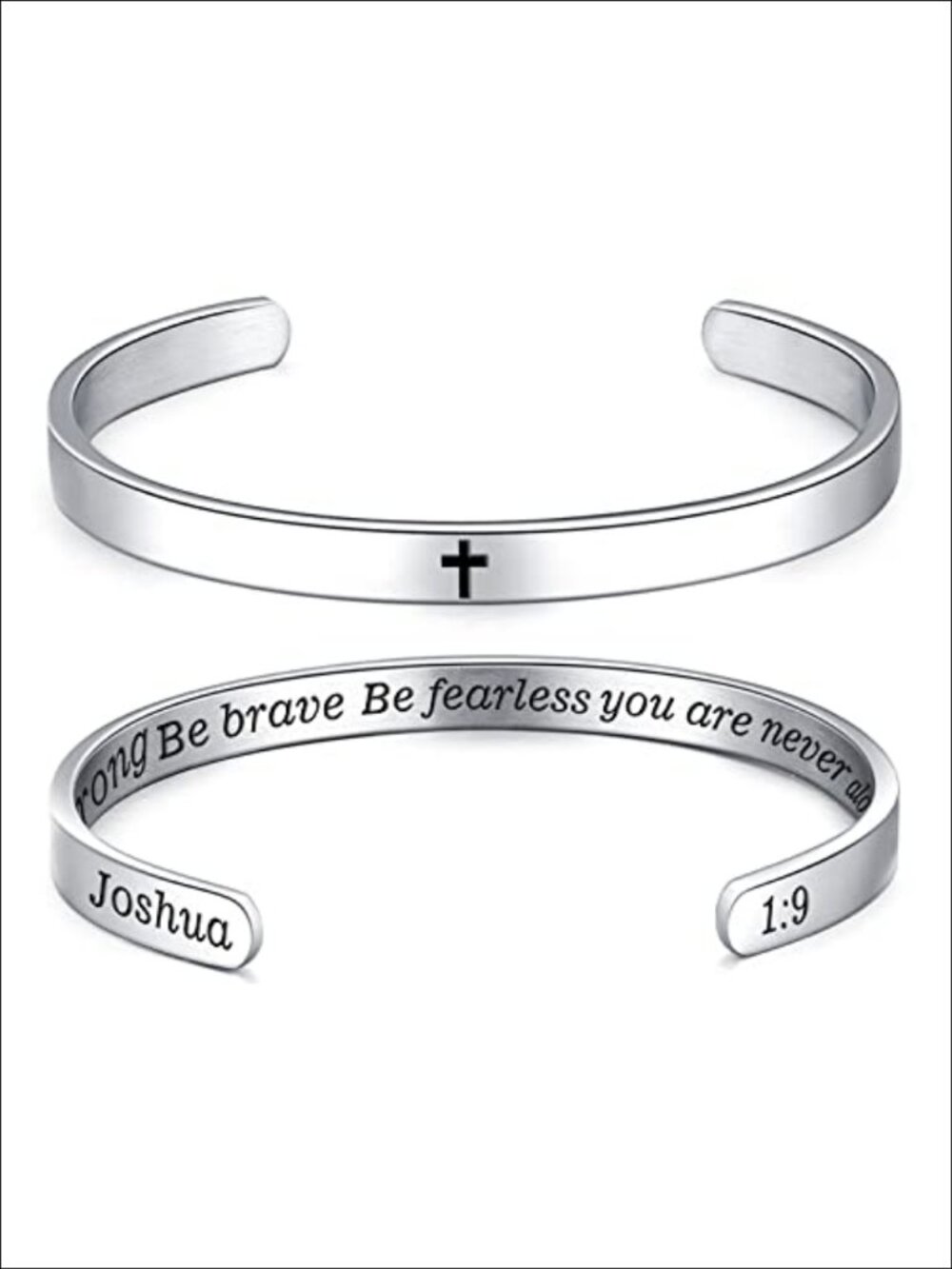 Stainless Steel Cuff Bracelet Bible Verse Inspirational Bangle Gift for Her